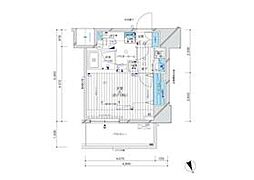JR山手線 目黒駅 徒歩13分の賃貸マンション 8階1Kの間取り