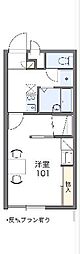 レオパレス新町 1Kの間取図画像