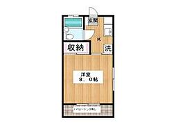 メゾン悠 1Kの間取図画像