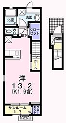 フォンターナ・ヴィータ ワンルームの間取図画像