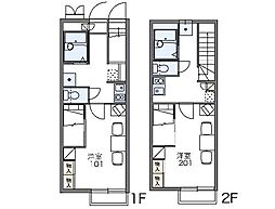 JR両毛線 前橋大島駅 徒歩12分の賃貸アパート 1階1Kの間取り