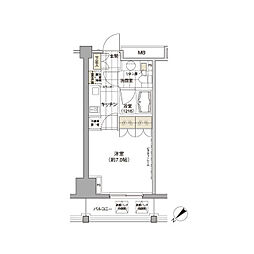 パークハビオ渋谷 8階1Kの間取り