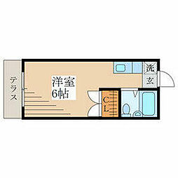 コ−ポ永井 1階ワンルームの間取り