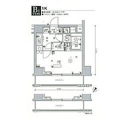 スカイコートヒルズ北新宿 1Kの間取図画像