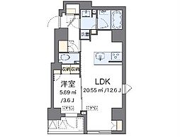 ＬＯＶＩＥ銀座東 6階1LDKの間取り