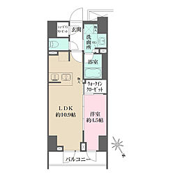 都営新宿線 曙橋駅 徒歩4分の賃貸マンション 5階1LDKの間取り