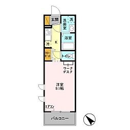 Magnolia coutマグノリアコート 1階1Kの間取り