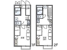 レオパレス下小鳥A 1Kの間取図画像