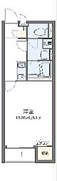 クレイノ鶴ヶ浜 1Kの間取図画像