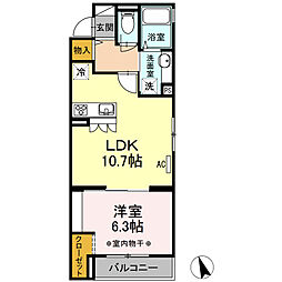 レジデンス葛西II 3階1LDKの間取り