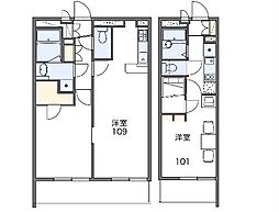 レオパレス錦 1Kの間取図画像