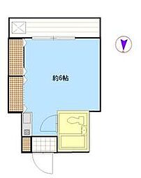 イーストヴィレッジユダ ワンルームの間取図画像
