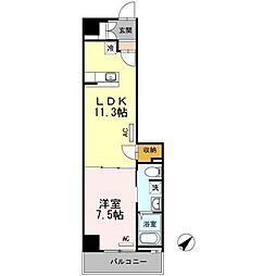HillFlatOsaki 1LDKの間取図画像