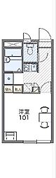 レオパレス和 2階1Kの間取り