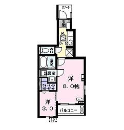 エアリー 1階2Kの間取り