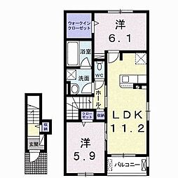 フランかかみ野3 2LDKの間取図画像