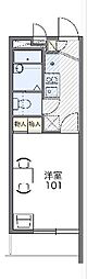 レオパレスCIELO2 1Kの間取図画像