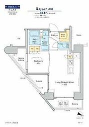PROUDFLAT渋谷笹塚 1LDKの間取図画像