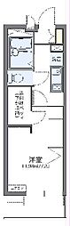 レオパレスクレストタウンＡ 2階1Kの間取り