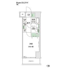 スタイリオ蒲田II 13階1Kの間取り