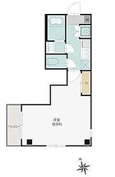 シンシア八番館 303 3階1Kの間取り