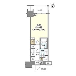 クレヴィア新宿若松町 1Kの間取図画像