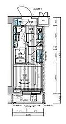 メインステージ武蔵小杉 4階1Kの間取り