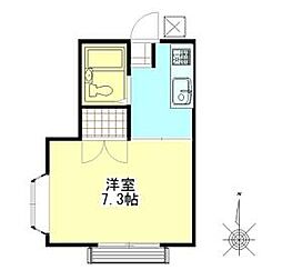 メゾンウエスト 2階1Kの間取り
