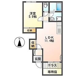 ディアベルジュ 1LDKの間取図画像