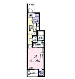 名古屋市営東山線 高畑駅 バス22分 八百島下車 徒歩8分の賃貸アパート 1階1Kの間取り