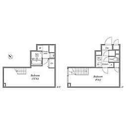 東京メトロ東西線 早稲田駅 徒歩6分の賃貸マンション 1階1LDKの間取り