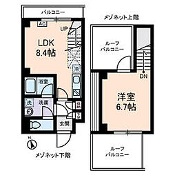 メゾンヌーヴェル 5階1LDKの間取り