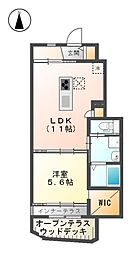 京王線 聖蹟桜ヶ丘駅 徒歩11分の賃貸アパート 1階1LDKの間取り