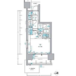 セントラルプレイス新宿御苑前 0401 4階ワンルームの間取り
