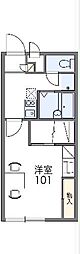 レオパレスサンライズアオキ 1Kの間取図画像