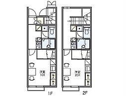 東武日光線 板倉東洋大前駅 3.6kmの賃貸アパート 2階1Kの間取り