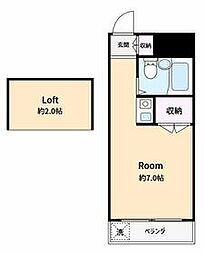 リブパレスイケヤ ワンルームの間取図画像