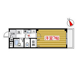 メゾン関根 3階1Kの間取り