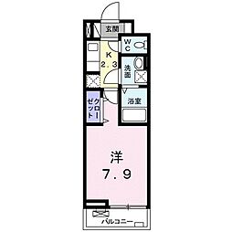 ラッフィナート3 1Kの間取図画像