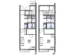 レオネクストアートラスＴａｋａ 2階1Kの間取り