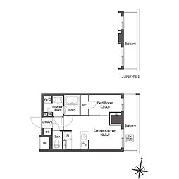 コンフォリア森下リバーサイド 7階1LDKの間取り