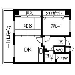 カルム千昇 1SDKの間取図画像