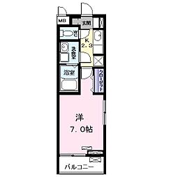 名古屋市営東山線 中村公園駅 バス12分 大治町役場下車 徒歩14分の賃貸アパート 2階1Kの間取り
