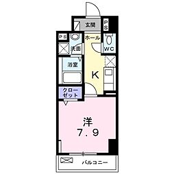 トゥットフェリーチェ八王子 7階1Kの間取り