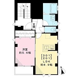 都営浅草線 東日本橋駅 徒歩1分の賃貸マンション 2階1LDKの間取り