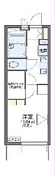 レオパレス中柴 1Kの間取図画像
