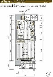 メインステージ東神奈川 9階1Kの間取り