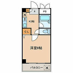 東京メトロ南北線 白金高輪駅 徒歩9分の賃貸マンション 2階1Kの間取り