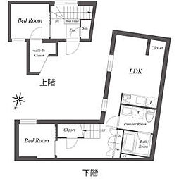 ＰＡＳＥＯ　ＳＡＮＧＥＮＪＡＹＡ　ＥＡＳＴ　ＷＥＳＴ 1階2LDKの間取り