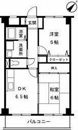 アーバンクレールソシア 2DKの間取図画像